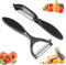 Potato Peelers Vegetable Peeler - Premium Stainless Steel Y-Shaped Rotatable Multifunctional Apple Peeler, Good Grip & Durable Peeling Tool for Kitchen, Vegetables, Fruits（Black）