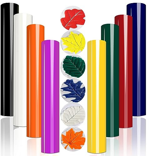 HTVSTD Puff Vinyl Heat Transfer - 8 Pcs 12 * 10 in Foam Vinyl Puff Heat Transfer Vinyl White/Black/Yellow/Red/Green 3D Puff HTV Vinyl Puff Iron On Vinyl