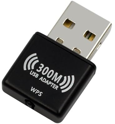Prevo USBW4 300Mbps Wireless Network Adapter, N300 USB WiFi Dongle for Laptop and Computer