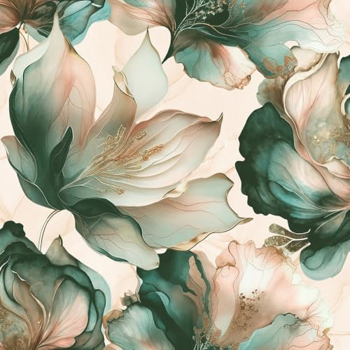 Muriva Elysian Floral Coral Teal Wallpaper 212505