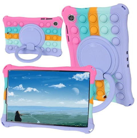 YKWXSC Coque pour Lenovo Tab M10 HD (2nd Gen) 10,1 Pouce TB-X306F/X306X, Robuste avec Support Rotatif et Bandoulière Étui de Protection, Rose