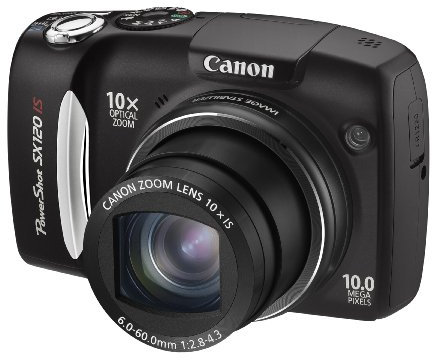 Canon PowerShot SX120 IS Digital Camera 10MP with 10x Optical Image Stabilized Zoom and 3.0-inch LCD Black (Renewed)