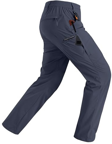 Rapoo Wanderhose Herren Outdoor Cargohose für Herren Atmungsaktiv Nylon Trekkinghose Quick-Drying Winddicht Stretch Lightweight mit 6 Taschen