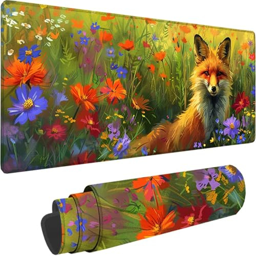 Tappetino Mouse Gaming Verde Esteso Tappetino Mouse XXL 1600x800x3 mm, Animale Mouse Pad dal Design con Bordi Cuciti, Maggiore Precisione e Velocità Mousepad Gaming per Lavoro Ufficio, Regalo T-H