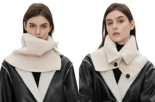 YAMEE Strickschal Damen Warmer mit Knopfverschluss,Damen-Schal für kaltes Wetter,Winterschal Mode,Outdoor Nackenschal Wickelzubehör Für Winterwärme Winddicht