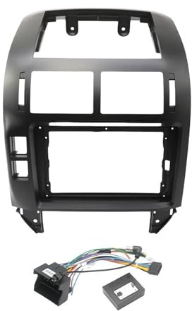 Einbaurahmen für Autoradios passend für VW Polo MK4 6Q 9N 9N3 (2004–2011), 9 Zoll, Stereoanlage, Kabelbaum, Stromkabel, CAN-Bus, Montagesatz Autoradio Radioblende(B Frame Cable canbus)
