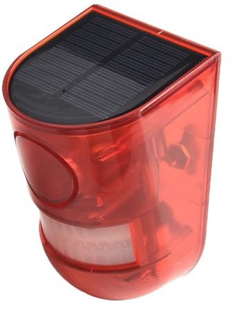 EaseSunny Solar-Sicherheitslicht-Alarm mit Bewegungsmelder, IP65 wasserdicht, 110 dB & Stroboskop-Blinklampe für Garten, Hof, Bauernhof, Umfassungsabschreckung