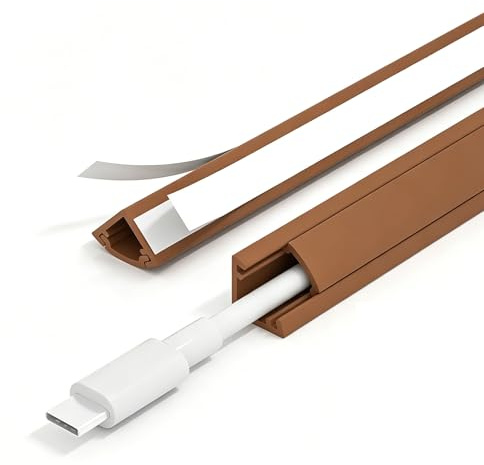 Canalina Passacavi Muro Angolare Triangolare 100cm in PVC Canalina Passacavi Adesiva Ideale per Ufficio o Ambienti Esterni(Brown,2cm/0.8in)