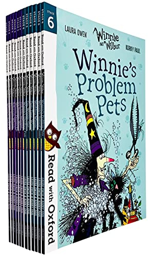 Read With Oxford: Winnie and Wilbur 12 Books Collection Set Level Stage 5 & 6 (Age 5 - 6) (Tidy Up,Winnie!, It's Teatime Winnie!, Winnie Dresses Up, Winnie's Outdoor Fun and More)