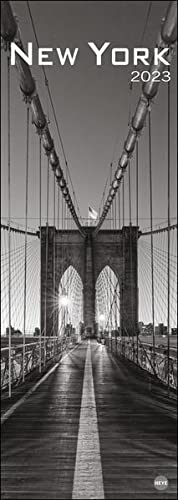 New York Vertical 2023 Kalender. Beeindruckende Schwarz-Weiß-Aufnahmen in einem länglichen Kalender - passend zur New Yorker Skyline. Dekorativer Wandkalender XXL.