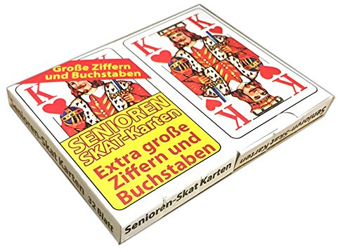 HAC24 2X 32 Blatt Senioren-Skat Spielkarten Skatkarten Skatspiel Kartenspiel