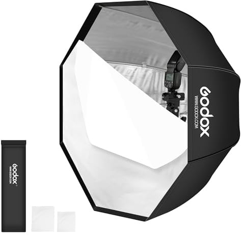 Godox Ombrello portatile 120 cm / 47.2in ottagonale Softbox riflettore con borsa per il trasporto per flash da studio fotografico Speedlight