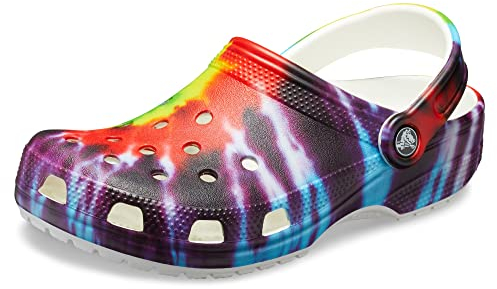 Crocs Unisex-Adult Classic Tie Dye Clogs, Multi, 12 Women/10 Men