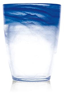 H&H Alabastro - Juego de 6 Vasos, Cristal, 350 ml, Azul Cobalto, 9 x 9 x 11 cm, 6 Unidades