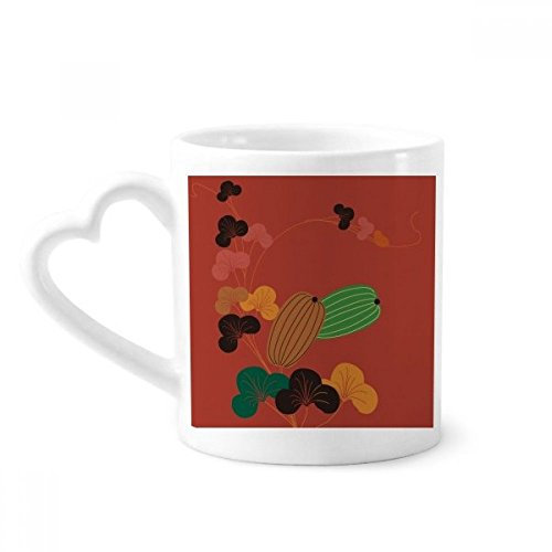 DIYthinker Painting Japanese Culture Pumpkin Coffee Mugs Pottery Ceramic Cup With Heart Handle 12oz Gift