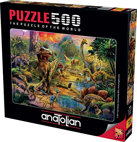 Anatolian Puzzle 500 Teile Landschaft der Dinosaurier | Puzzle-Größe 48x33cm (H)