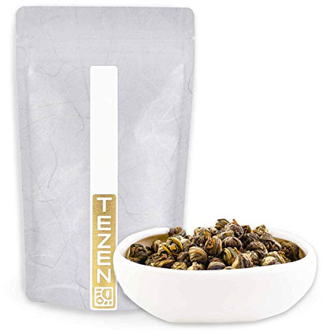 Kaiserliche Jasmin Perlen Grüner Tee aus China | Hochwertiger chinesischer Grüntee mit Jasminblüten getrocknet (100g)