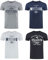 MUSTANG Herren T-Shirt 4er Pack Frontprint O-Neck Rundhalsausschnitt Kurzarm Regular Tee Shirt 100% Baumwolle Schwarz Weiß Grau Blau Grün, Größe:3XL, Farbe:Farbmix (P16)