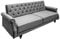 invicta INTERIOR Chesterfield 3-Sitzer Sofa Maison Belle AFFAIRE 220cm grau Samt mit Schlaffunktion Schlafsofa Schlafcouch