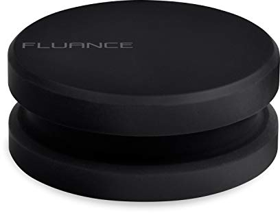 Fluance HiFi Schallplattengewicht – 760 g Plattenspieler-Stabilisator aus gummiertem schwarzem Stahl mit Samtpolster – Schwarz (Gummiert) (RW03)
