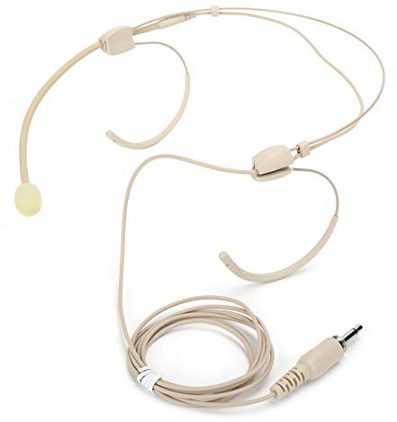 Lazmin112 3.5mm Plug Male Screw Head-Wear Microphone, Professional Earhook Headset & Mics Binaural Hanging Microphone for bodypack Transmitter