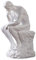 Tiefe Kontemplationsfiguren Der Denker - Auguste Rodin Skulptur in Bronze Statue, abstrakte Harzskulptur, Kunstskulptur Dekorationen Für Office,Weiß