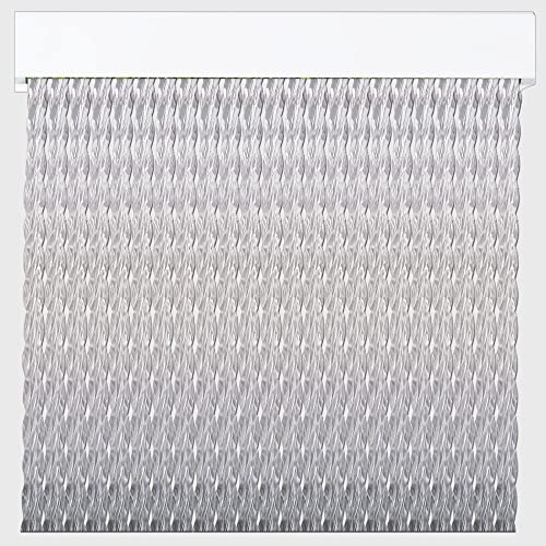 Rideaux d'extérieur faits de cordons, pour porte - Cordons en plastique PVC et barre en aluminium - Idéal pour terrasse et porche - Anti-mouches, transparent, 210 x 120