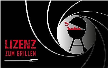 Grillmatte Grillunterlage Bodenschutz Barbecue-Matte Lizenz zum grillen 75 x 120 cm Muster wählbar Anti-Rutsch Schwerentflammbar