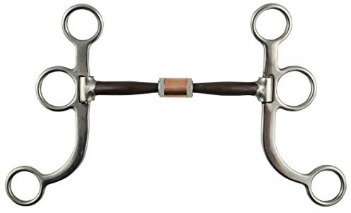 POOL'S Western-Gebiss aus Edelstahl, Kupfer, flache Stangen, 12,5 cm