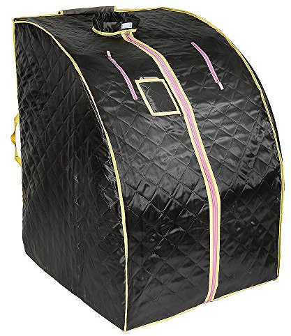 Dampfsauna Infrarot Sauna Box Saunakabine Wärmekabine Sitzsauna Einzelsauna 1000W (Schwarz)