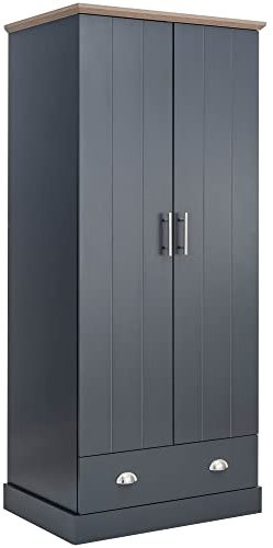 KENDAL 2 DOOR 1 DRAWER WARDROBE SLATE BLUE