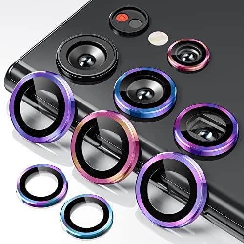 WSKEN Verre Trempé pour Samsung Galaxy S22 Ultra Protection de Lentille, Repousse l'Empreinte, Anti-Rayures, Sans Bulles, Multicolore