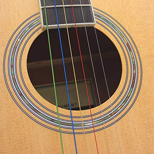 Juego de Cuerdas de Guitarra de 6 Piezas, Cuerdas Mercerizadas de Nylon de 3 Colores Cuerdas de Bobinado de Aleación de Cobre Recubiertas de 3 Colores, Cuerdas de Colores Clásicos para Guitarras Clási