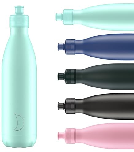 Chilly's Original Sports Bottles - BPA-Free Stainless Steel Reusable Water Bottle - Keeps Cold, Double Walled, Vacuum Insulated - Dishwasher Safe Lid - 750ml - Pastel Green