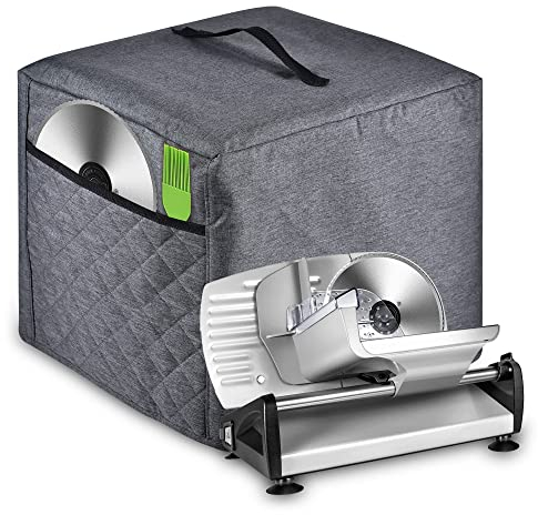 Zbeiur Meat Slicer Cover, Food Slicer Cover,With Organizer Bag for Accessories, such as Stainless steel blade, brush, etc., waterproof fabric, easy to clean. (Grey)
