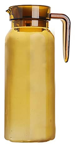 misppro Jarra de agua acrílica de 1100 ml/1500 ml con tapa, jarra para agua caliente/fría, cerveza, té helado, jugo, bebida - B
