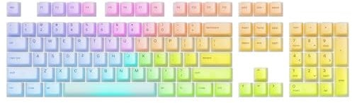 Glorious Gaming 115x Polychroma RGB Keycaps - lichtdurchlässig für max. RGB, Cherry-Profil, äußerst strapierfähiges Polycarbonat, Originalschrift, satte Akustik, US-Layout - Polychroma