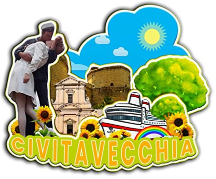 Civitavecchia Lazio Italien Magnet Kühlschrankmagnet Holz 3D Sehenswürdigkeiten Reise Sammlerstück Souvenirs Dekoration handgefertigt -2415