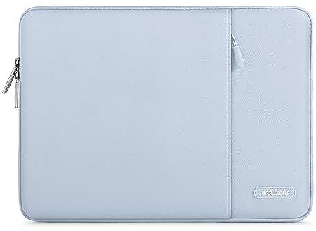 MOSISO Laptop Sleeve Hülle Kompatibel mit MacBook Pro 16 Zoll 2024-2019 M3 A2991 M2 A2780 M1 A2485 A2141/Pro 15 A1398,15-15,6 Zoll Notebook, Polyester Vertikale Stil Laptoptasche, Baby Blau