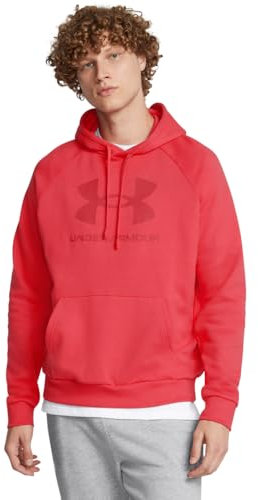 Under Armour Felpa con cappuccio in pile con logo Rival Uomo, (713) Racer Red / / Racer Red, Large