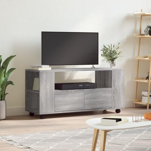 Festnight TV Schrank mit Rollen Fernsehtisch mit Schublade Fernsehschrank TV Lowboard mit Fächer Moderne TV Bank TV Tisch TV Board HiFi-Schrank TV Table TV Möbel TV Regal 102x34,5x43 cm
