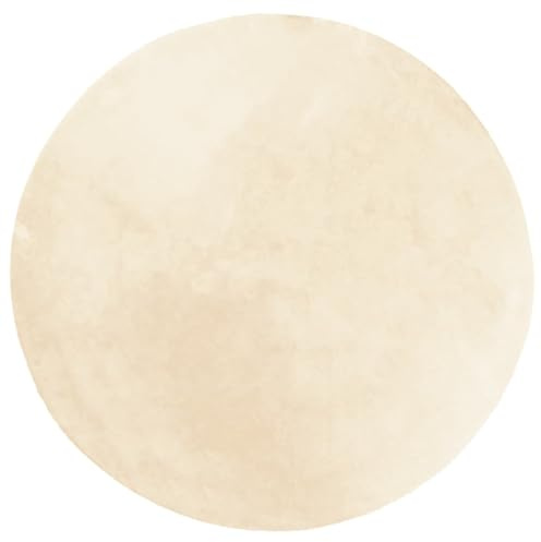 vidaXL Teppich HUARTE Kurzflor Weich und Waschbar Creme Ø 200 cm