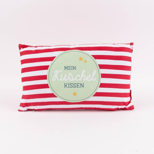 La Vida Kissen Mein Kuschelkissen Streifen Sterne rot weiß grün Gold 25x40cm