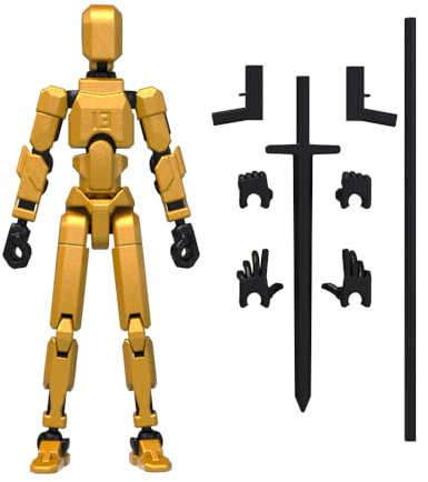 MerryXD Titan 13 Action Figure - Multi-Jointed 3D Printed Movable Assembly Completed Dummy, T13 Nova Golden Toy