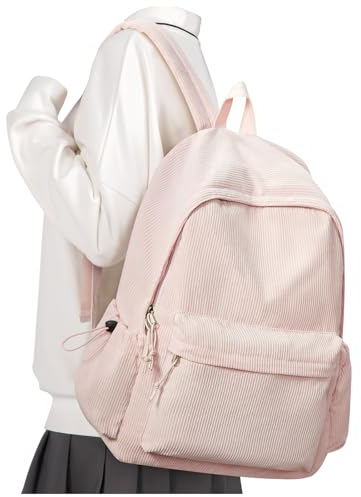 Sac à Dos suradar Sac à Dos pour l'école Adolescents Filles, Sac à dos de jour Décontracté pour l'école Secondaire Sac de Sport de Voyage pour étudiants de l'université A4 Magazine Rose