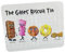 Personalised biscuit tin with family names and a choice of biscuit characters perfect storage for biscuits and treats rectangle tin large size