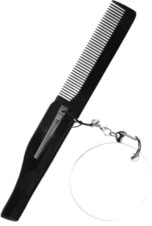 Healeved Faltbarer Taschenbartkamm Mit Spiegel Tragbarer Klappkamm Für Männer Zähne Für Reisen Schlüsselanhänger Und Ovalem Spiegel