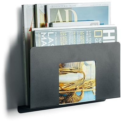 Zeitschriftenständer für den Schreibtisch, Zeitschriftenordner, Aktenordner, A4-Papier, A4-Papier, Küche, Büro, Eingangsbereich, Badezimmerregal, Schwarz, 2 Stück
