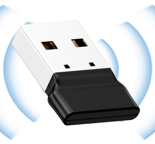 Blue Tooth Adapter for PC - USB Blue Tooth 5.3 Adapter for Desktop PC Plug and Play Blue Tooth Dongle Receiver & Transmitter for Laptop Computer Headphone Speaker Printer