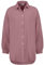 Sublevel Langarm Musselin Bluse mit Kentkragen - Damen Muselin Oversize Bluse, Baumwolle, Knopfleiste in verschienden Farben Dark-Rose L/XL